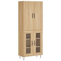 Foto van Vidaxl hoge kast 69,5x34x180 cm bewerkt hout sonoma eikenkleurig