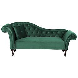 Foto van Beliani lattes - chaise longue-groen-fluweel