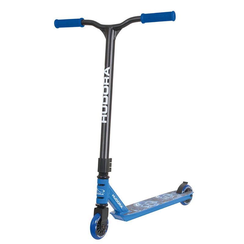 Foto van Hudora stunt scooter xq-12 - zwart/blauw