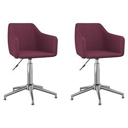 Foto van The living store eetkamerstoelen - draaibaar - paars - 55 x 51 x (68-79) cm - trendy design