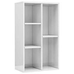 Foto van Vidaxl boekenkast/dressoir 50x25x80 cm spaanplaat hoogglans wit