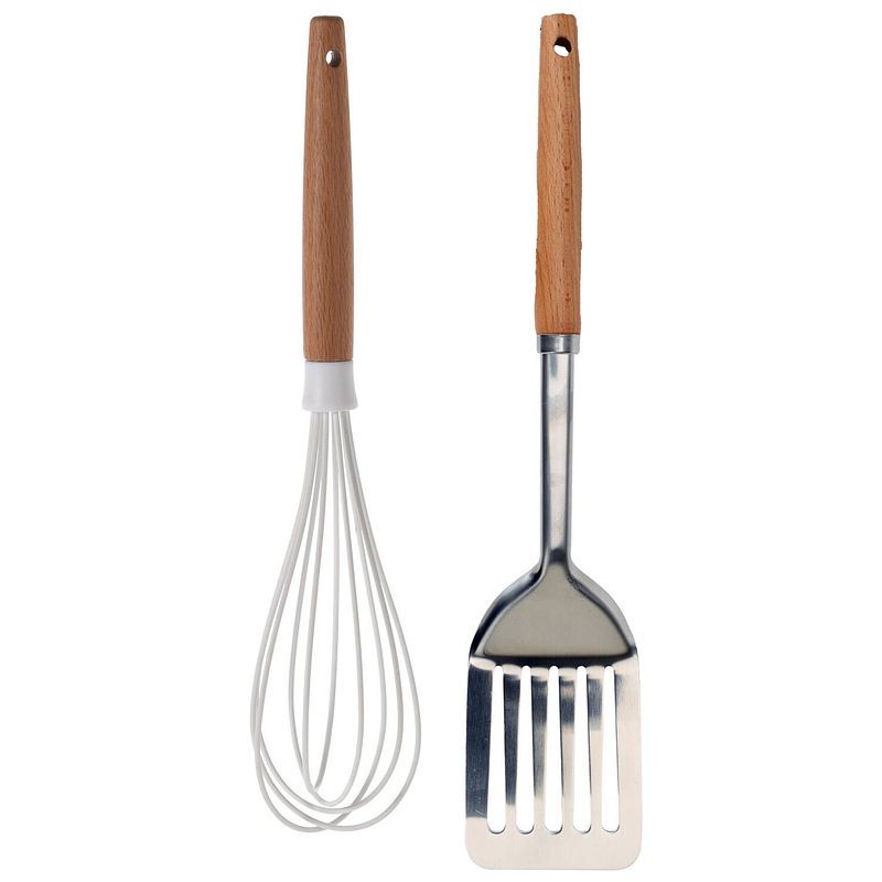 Foto van Excellent houseware 2-delige keukengerei set - garde van 30 cm/spatel 32 cm - keuken gardes