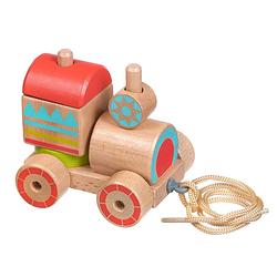 Foto van Lucy & leo ll157 - kinder speelgoed houten blokken trein met trekkoord
