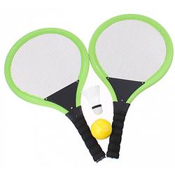 Foto van Johntoy sports active tennis met bal en shuttle 4-delig groen