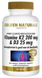 Foto van Golden naturals vitamine k2 200mcg & d3 25mcg capsules