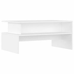 Foto van The living store salontafel - wit - 90 x 55 x 42.5 cm - duurzaam bewerkt hout