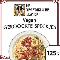 Foto van De vegetarische slager vegetarische geroockte speckjes 125g bij jumbo