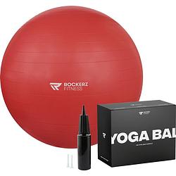 Foto van Rockerz fitness® - yoga bal inclusief pomp - pilates bal - fitness bal - zwangerschapsbal - 65 cm - kleur: rood