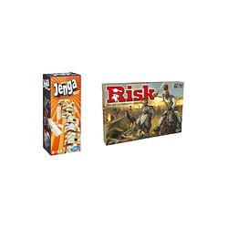 Foto van Spellenbundel - bordspellen - 2 stuks - jenga & risk