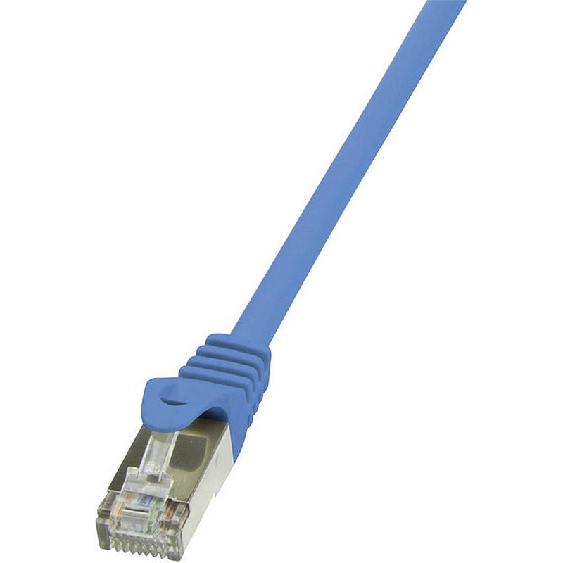 Foto van Logilink cp1026s rj45 netwerkkabel, patchkabel cat 5e f/utp 0.50 m blauw snagless 1 stuk(s)