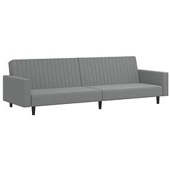 Foto van The living store bedbank lounge - lichtgrijs fluweel - 220x84.5x69 cm - multifunctioneel