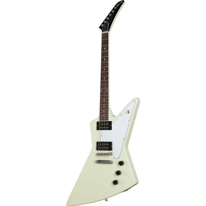 Foto van Gibson original designer 70s explorer classic white elektrische gitaar met koffer