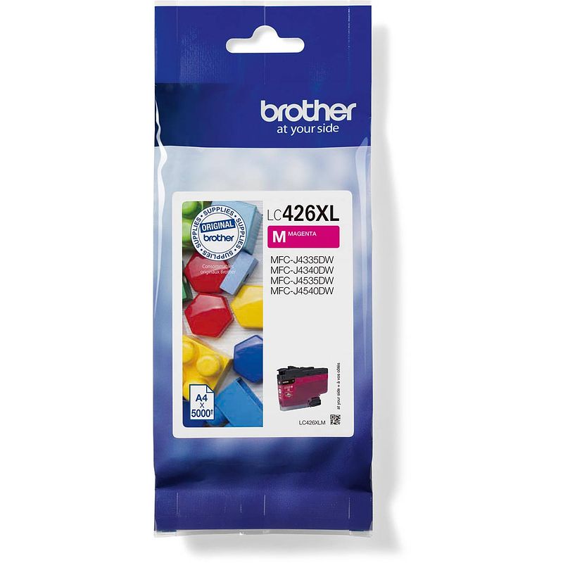 Foto van Brother inktcartridge, 5.000 pagina'ss, oem lc-426xlm, magenta 5 stuks