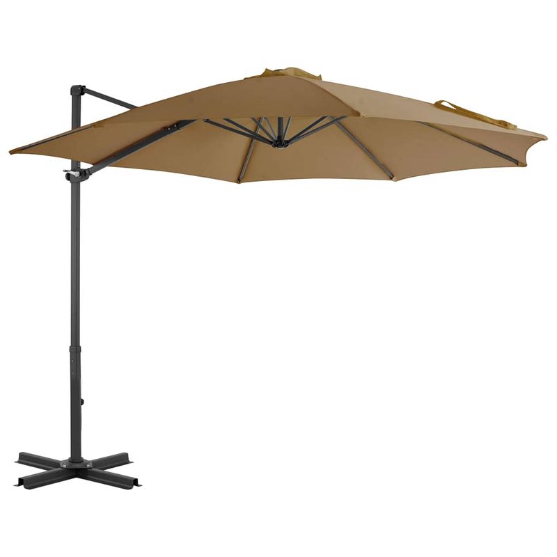 Foto van Vidaxl zweefparasol met aluminium paal 300 cm taupe