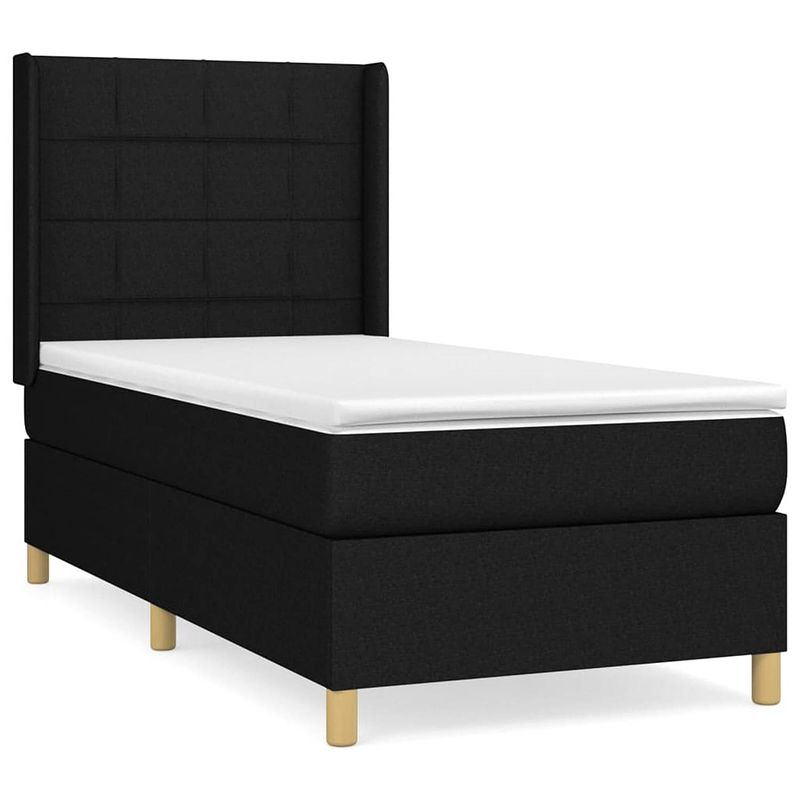 Foto van The living store boxspring bed - comfort - bed - 203 x 83 x 118/128 cm - zwart