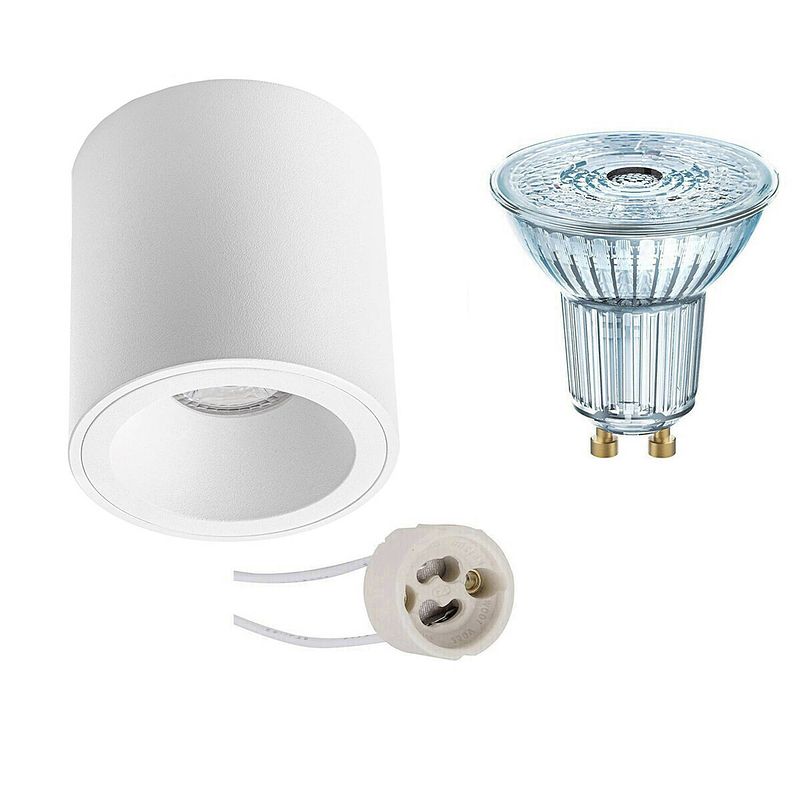 Foto van Opbouwspot set - osram parathom par16 930 36d - pragmi cliron pro - gu10 fitting - dimbaar - opbouw rond - mat wit -