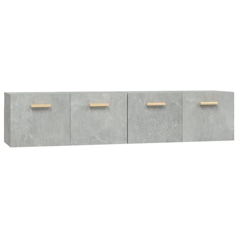 Foto van The living store wandkast - betongrijs - 80 x 35 x 36.5 cm - bewerkt hout