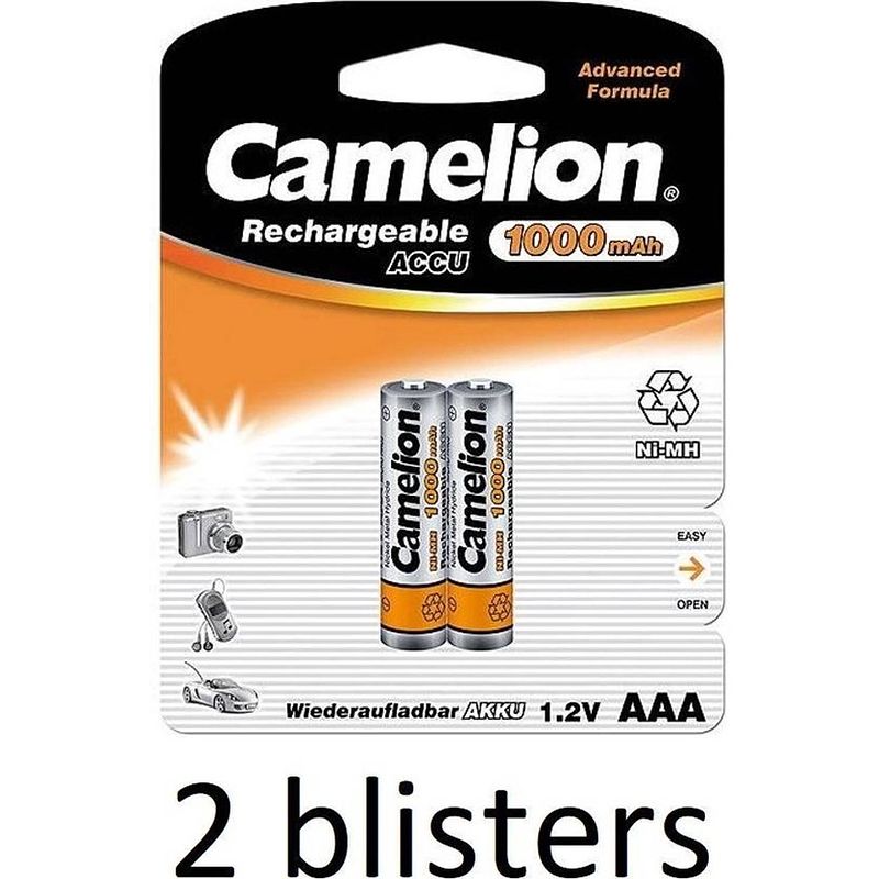 Foto van Camelion oplaadbare batterijen aaa (1000 mah) - 4 stuks