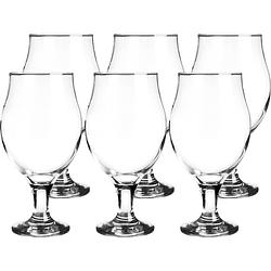 Foto van Glasmark bierglazen - 12x - op voet - 500 ml - glas - speciaal bier - bierglazen