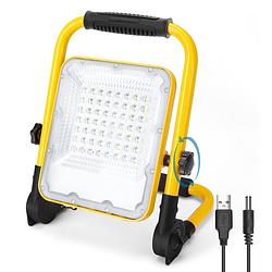 Foto van Aigostar led bouwlamp - acculamp - verstelbare werklamp met accu - ip65 spatwaterdicht - looplamp - werklamp - 30w