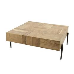 Foto van Giga meubel - salontafel vierkant acaciahout - massief - 90x90x35cm