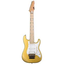 Foto van Esp ltd javier reyes signature jrv-8 metallic gold 8-snarige elektrische gitaar met koffer