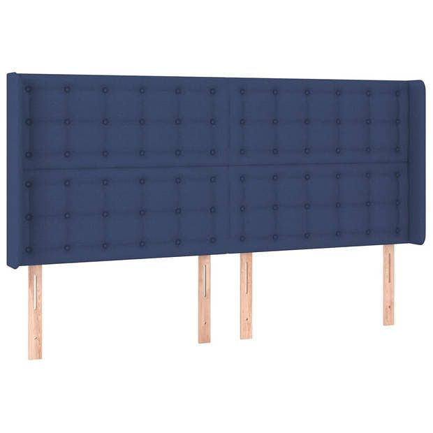 Foto van Vidaxl hoofdbord met randen 183x16x118/128 cm stof blauw