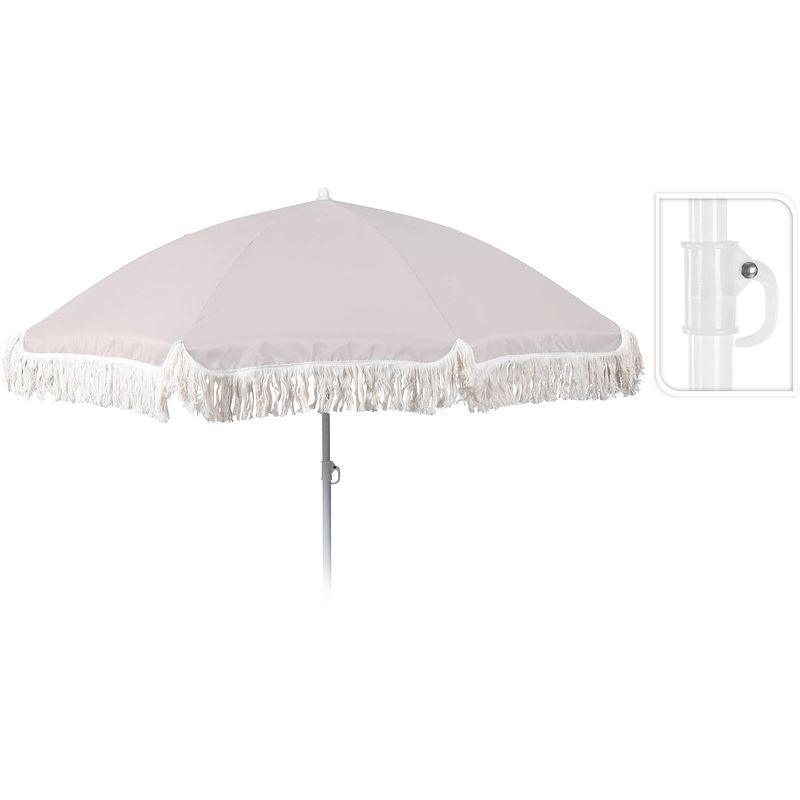 Foto van Strandparasol met franjes ?180cm