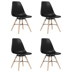 Foto van Vidaxl eetkamerstoelen 4 st pp zwart