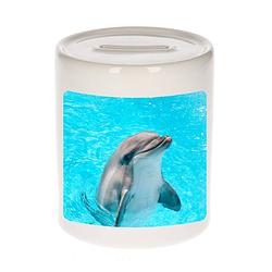 Foto van Dieren foto spaarpot dolfijn 9 cm - dolfijnen spaarpotten jongens en meisjes - spaarpotten
