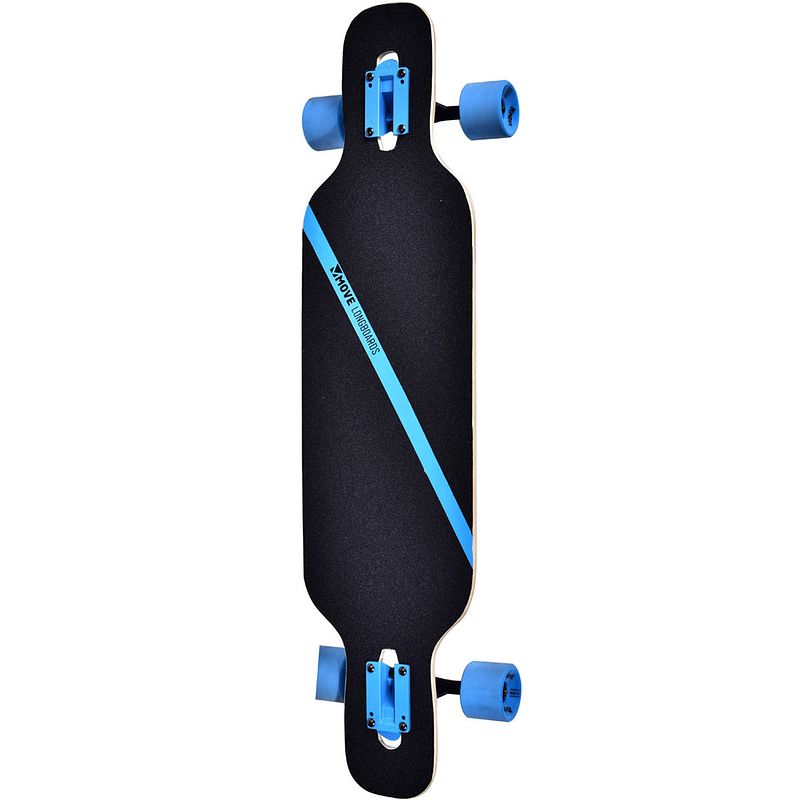 Foto van Move longboard drop 91 cm hout zwart/blauw