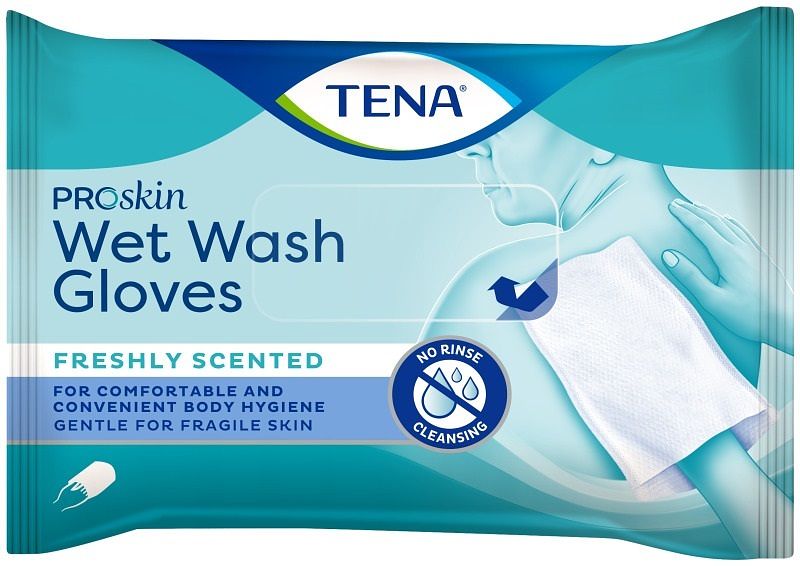 Foto van Tena wet wash glove freshly scented