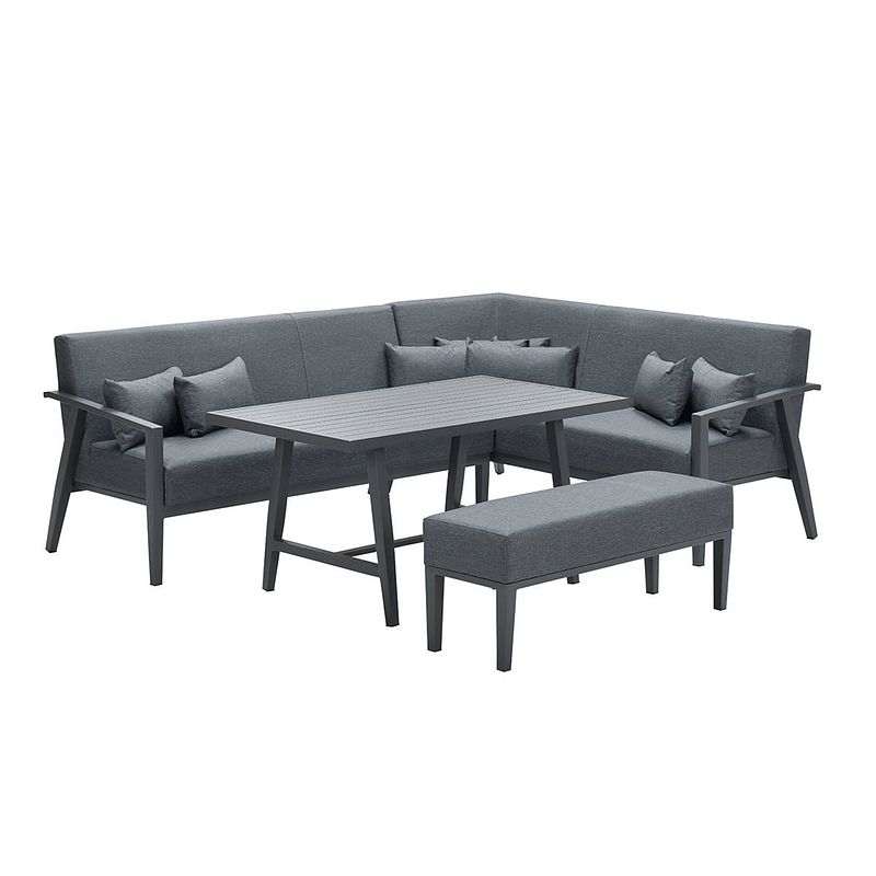 Foto van Garden impressions san eve lounge dining set 4-delig - donker grijs