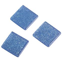 Foto van 615x stuks acryl glitter mozaiek steentjes blauw 1 x 1 cm - mozaiektegel
