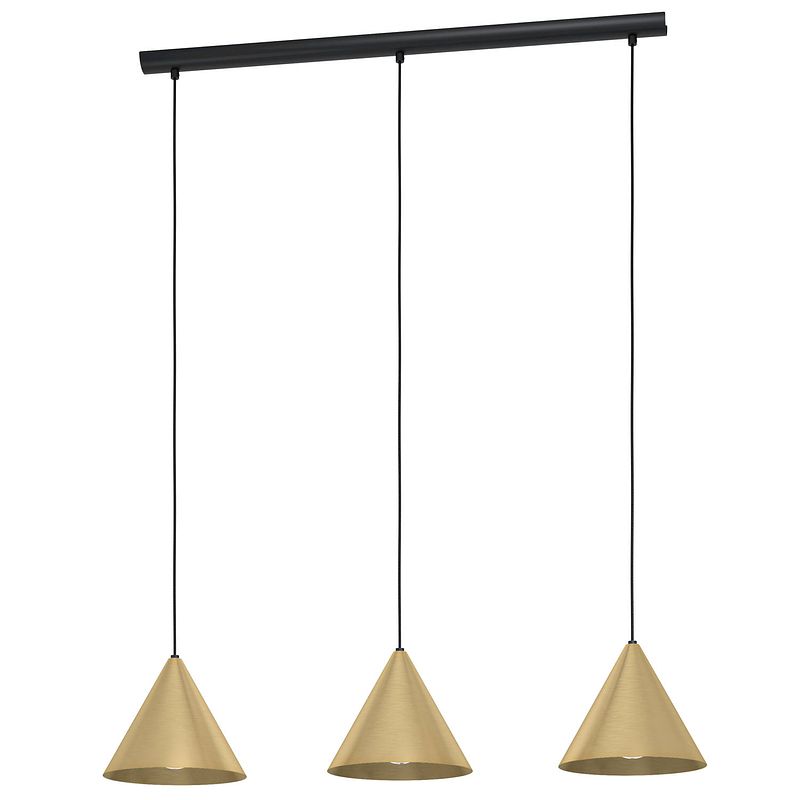 Foto van Eglo narices hanglamp - e27 - 92 cm - zwart/goud