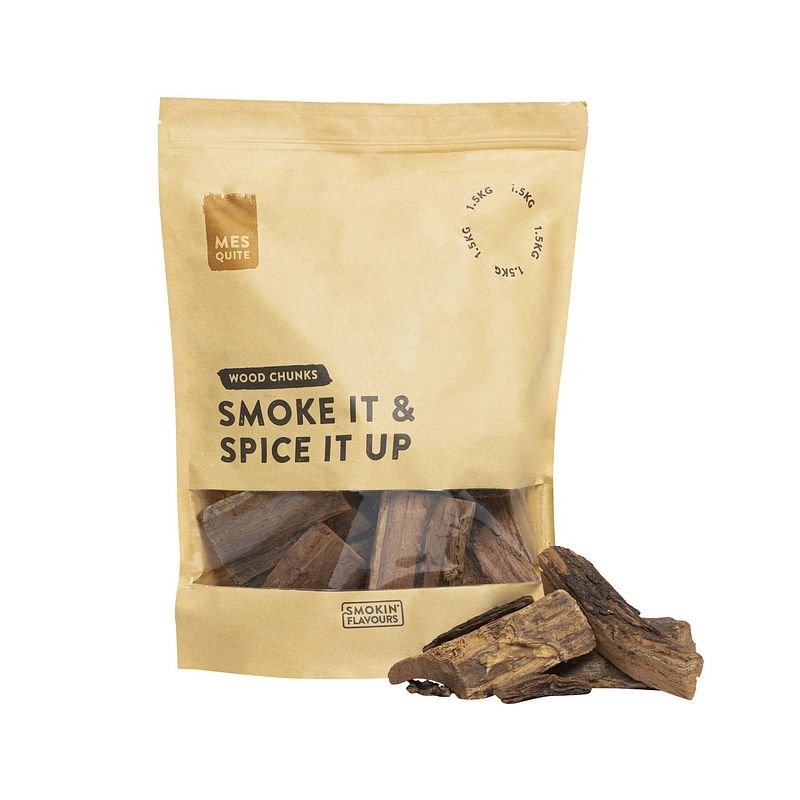 Foto van Smokin's flavours rookchunks mesquite 1,5kg