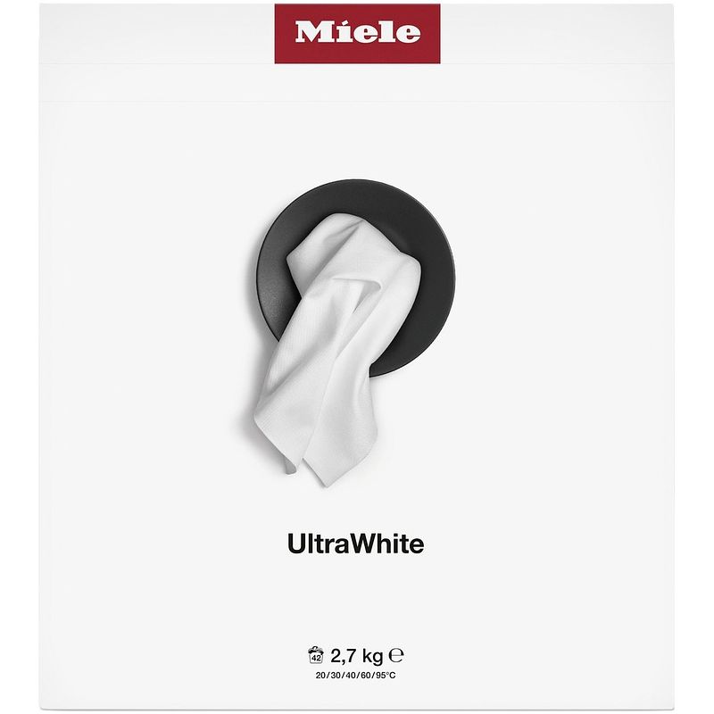 Foto van Miele ultrawhite hoofdwasmiddel wasmachine accessoire wit