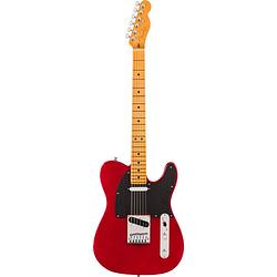 Foto van Fender american ultra ii telecaster mn sinister red elektrische gitaar met koffer