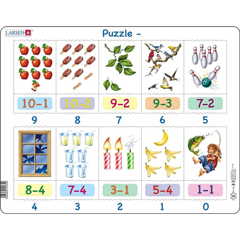 Foto van Larsen legpuzzel maxi leren rekenen 20 stukjes