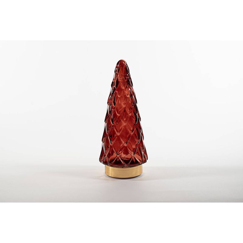 Foto van Anna'ss collection - tree glass 10,5x24,5cm burgundy with golden base 10led