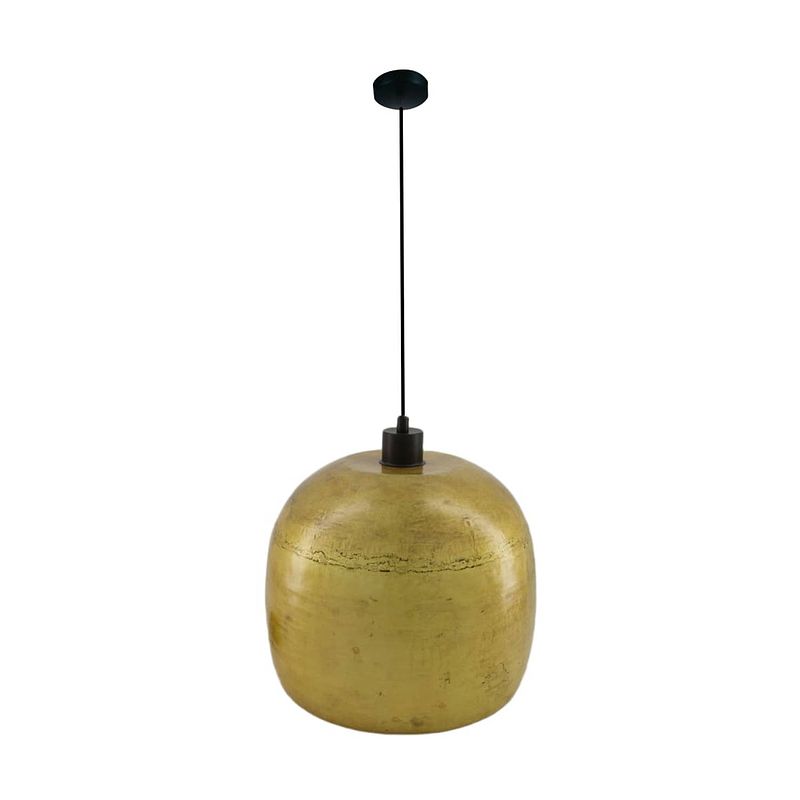 Foto van Dknc - hanglamp metaal - 28x28x25 cm - goud