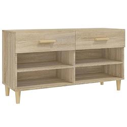 Foto van The living store schoenenkast - sonoma eiken - 102 x 35 x 55 cm - trendy ontwerp