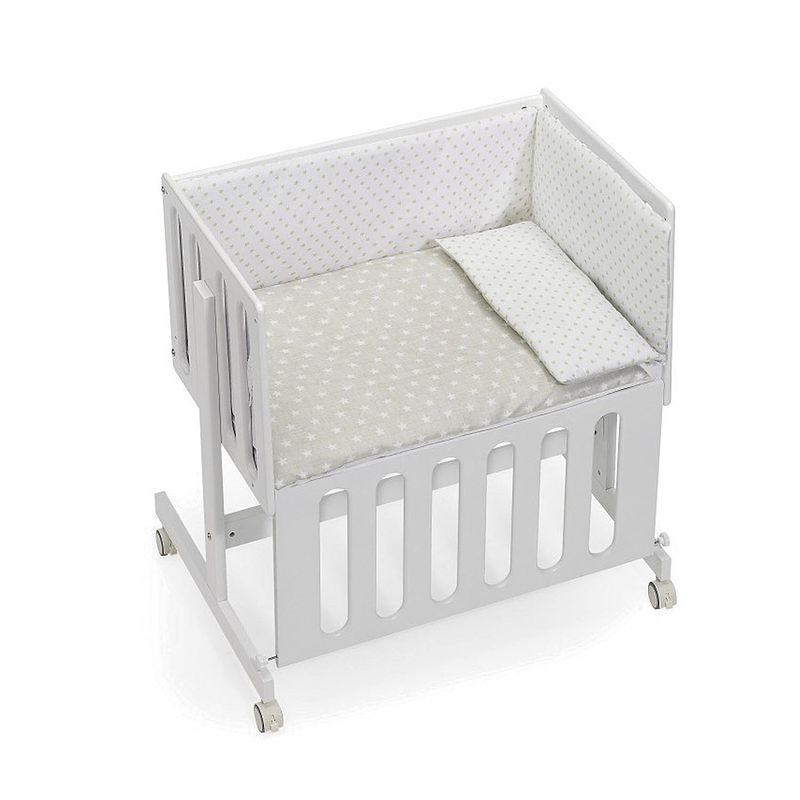 Foto van Interbaby babywieg/co-sleeper star 90 x 55 cm hout beige/wit