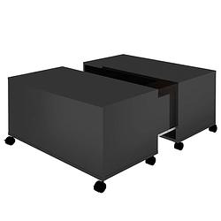 Foto van Vidaxl salontafel 75x75x38 cm spaanplaat hoogglans zwart