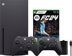 Foto van Xbox series x + ea sports fc 24 + tweede controller zwart + play & charge kit