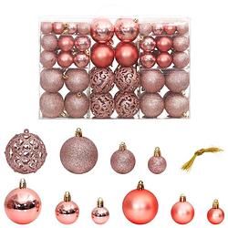 Foto van Vidaxl kerstballen 100 st 3/4/6 cm roze en ros??