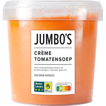 Foto van Jumbo'ss creme tomatensoep 500g aanbieding bij jumbo | 25% korting