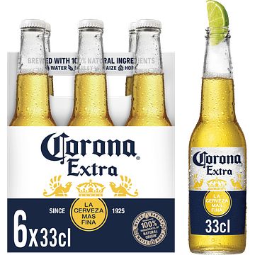 Foto van Corona extra mexicaans pils bier flessen 6 x 355ml bij jumbo