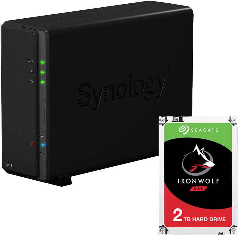 Foto van Synology ds118 + 2 tb