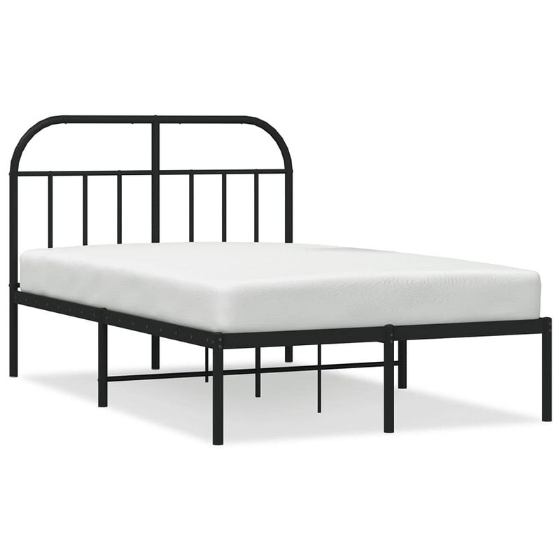 Foto van The living store bedframe metaal - klassiek - robuust - 207x125x100 cm - zwart